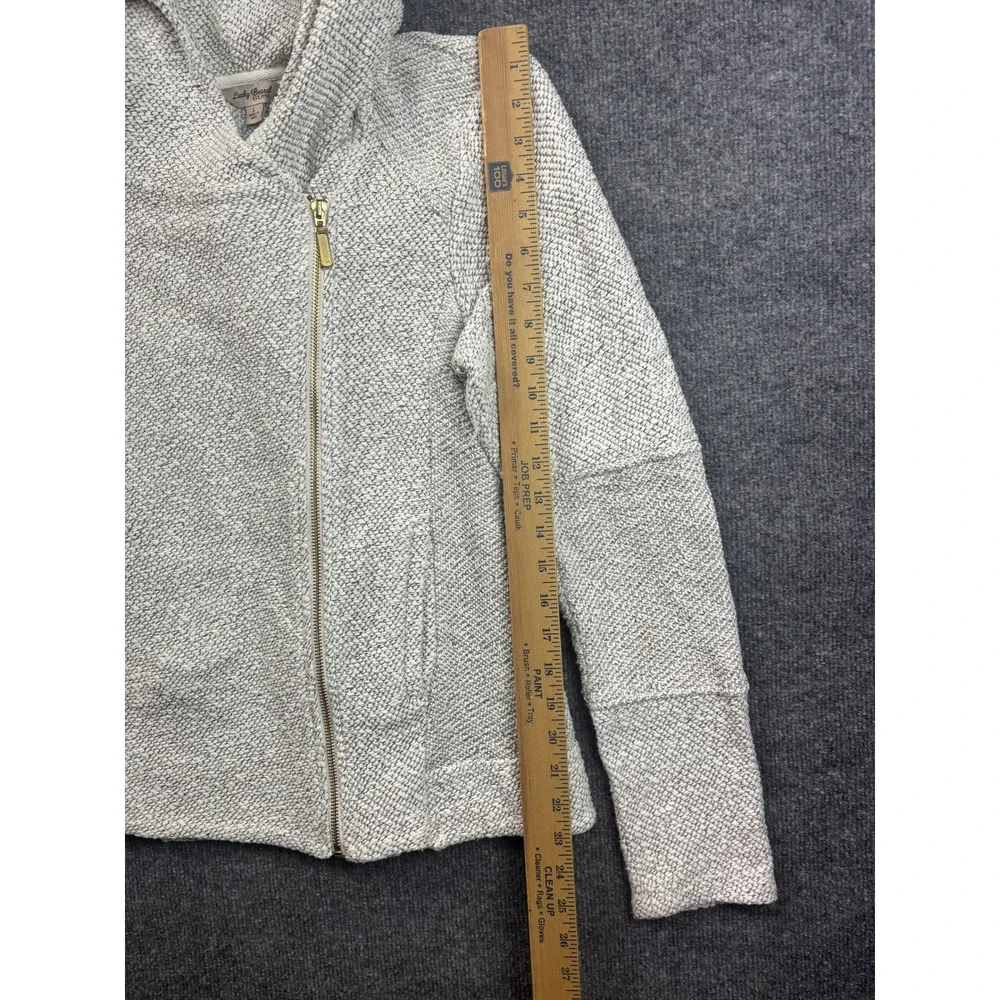 Lucky Brand Hoodie Womens Large Grey Marled Asymmetric Zip Textured Knit Jacket